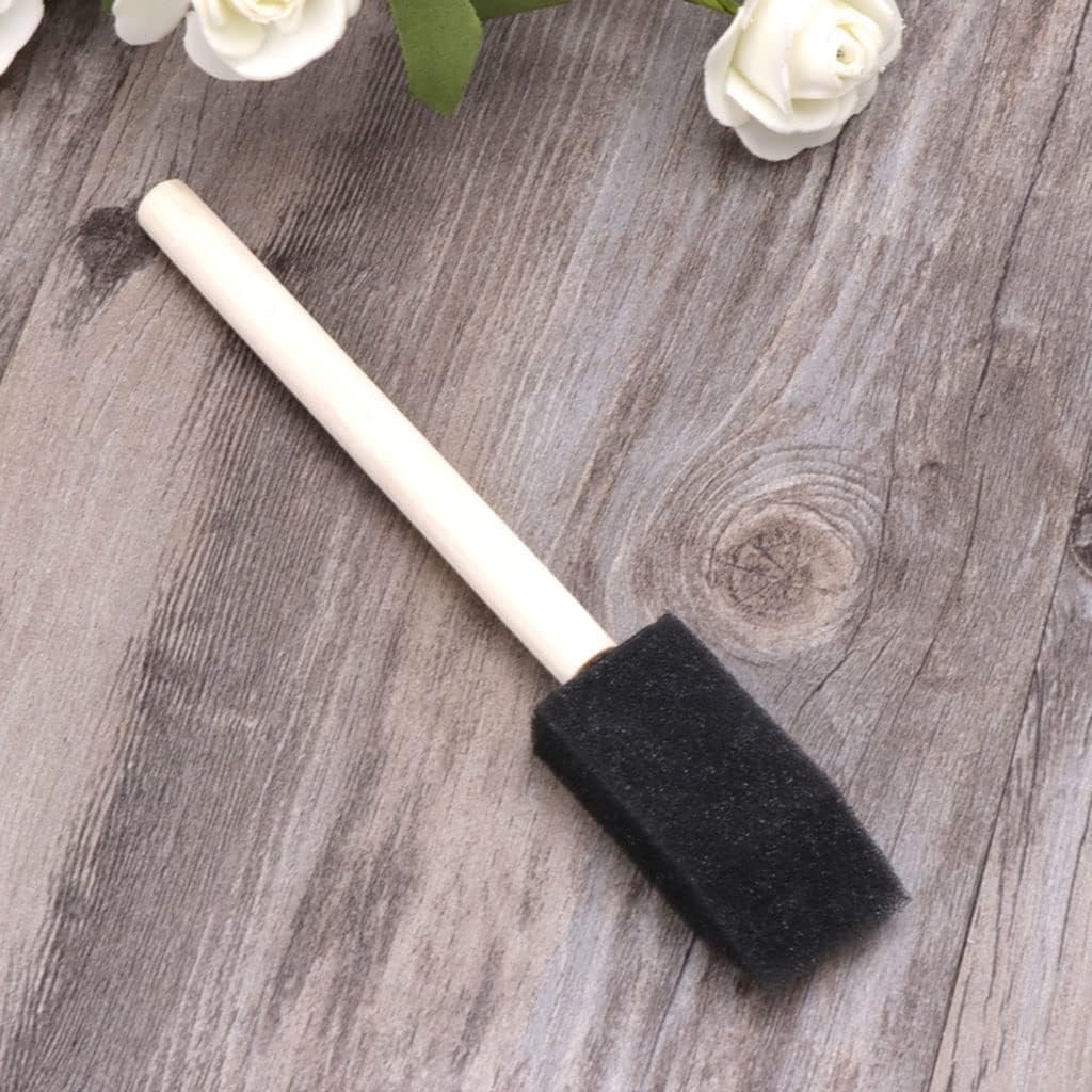 10pcs Sponge Brush Wooden Handle Watercolor Oil Stain Art Craft Painting Drawing