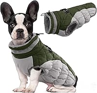 Vista 28 de Lelepet Abrigo cálido para perro, abrigo de invierno para perro, chaqueta impermeable para perros con arnés integrado reflectante para mascotas