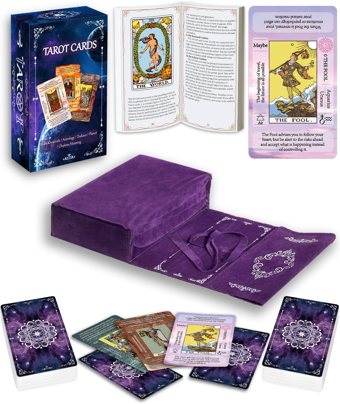 IXIGER Tarot Cards Set with Guide Book,Tarot Cards for