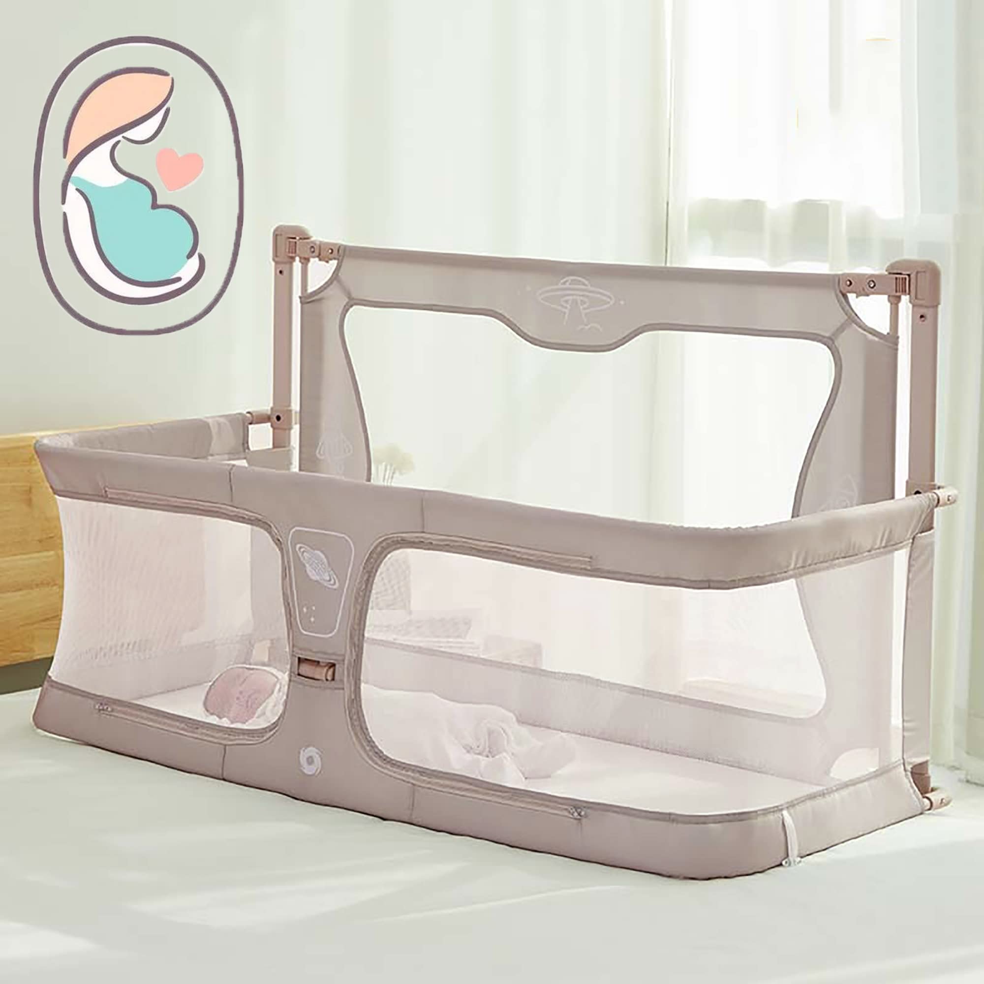 Amazon.co.jp: ベビーベッド 120x50cm 添い寝ベッド 折りたたみ ミニ  