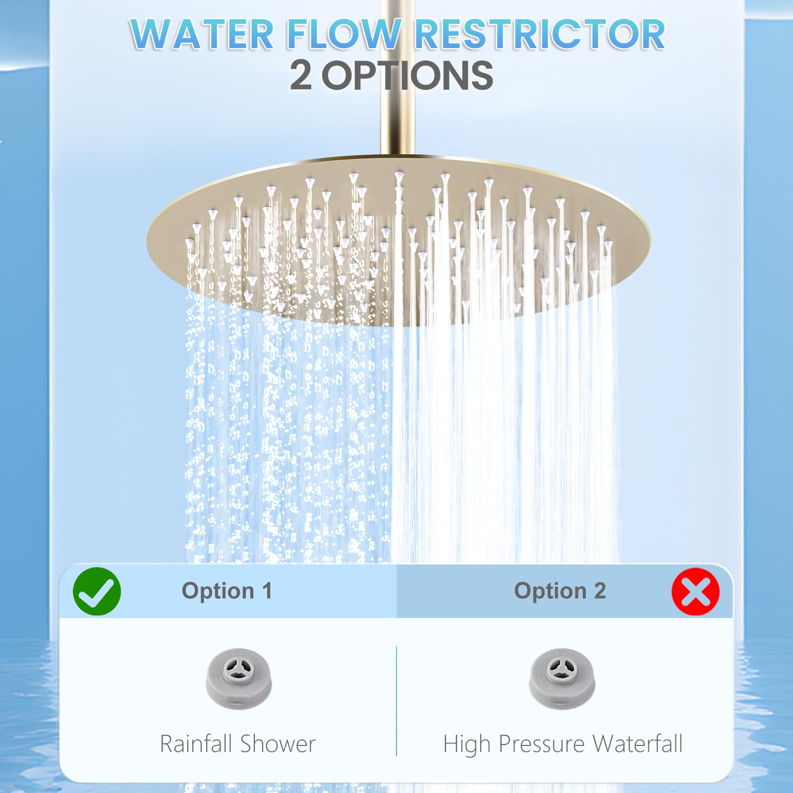 Soffione doccia a pioggia da 30,5 cm, in acciaio inox spazzolato, con 120 ugelli in silicone, stile moderno