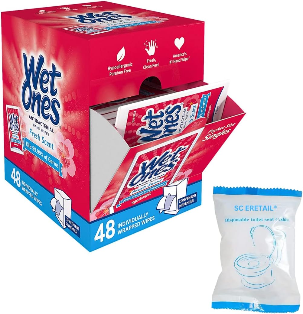 Wet Ones Antibacterial Hands & Face Wipes, Citrus Scent, 20