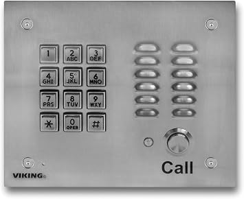 Viking Electronics VK-K-1700-3 SS Handsfree Phone W/Key Pad