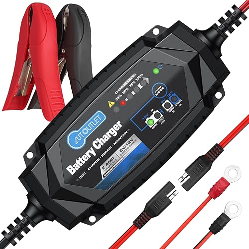 AUTOUTLET Cargador de batería de coche de 2 amperios, cargador inteligente completamente automático de 6 V y 12 V, cargador de goteo, plomo ácido y disponible en Yaxa Venezuela
