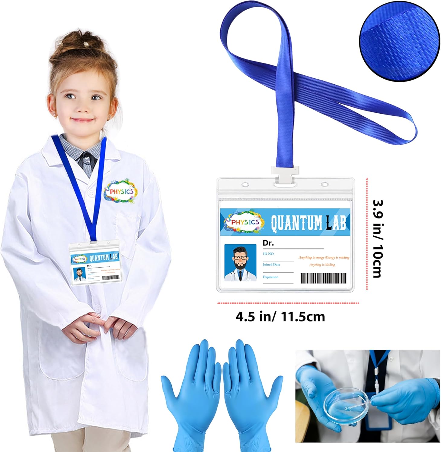 Scientist Costume Set (5 IN 1) Doctor Coat Scientist Dress Up and Role Play Christmas Halloween Birthday Party Gift - Image 2