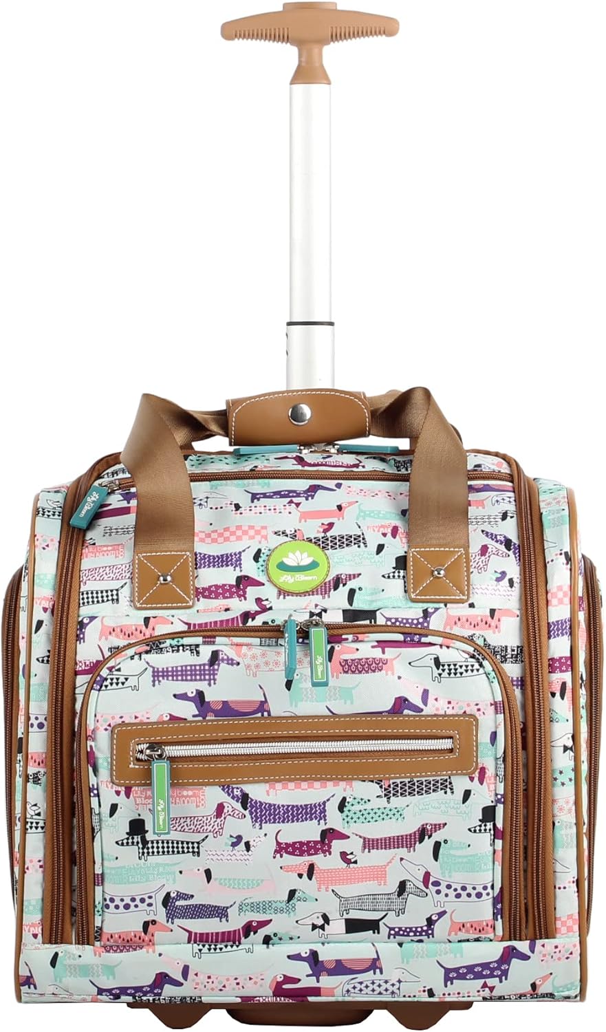 Lily Bloom Designer 15 Inch Carry On - Weekender Overnight Business Travel Luggage - Lightweight 2- Roller Wheels Suitcase - Under Seat Rolling Bag for Women (Totally Paw Some, One Size) - Image 2