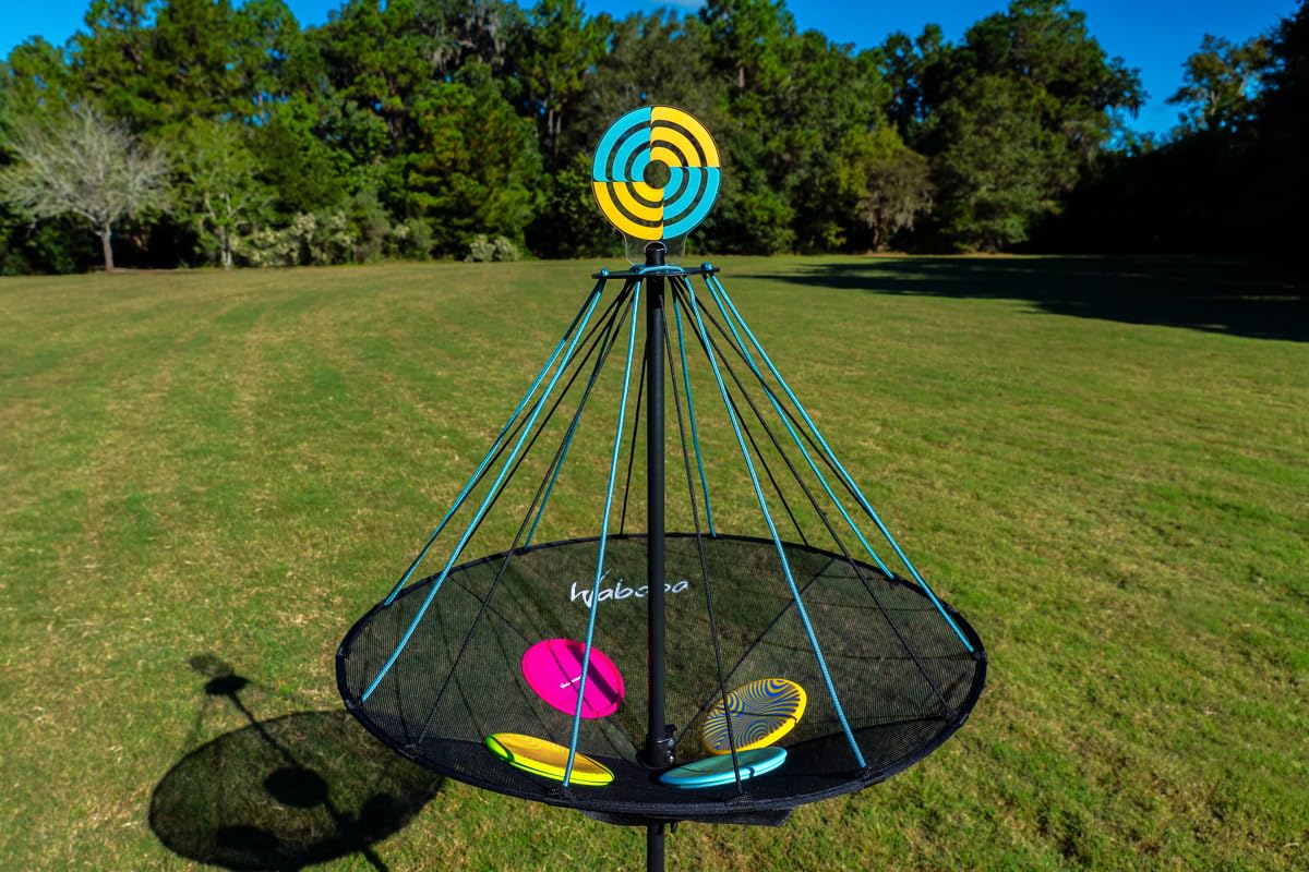 Waboba Hitman Flying Disc Target Game, 2 in 1 Faltbares Garten Wurfspiel mit 4 Silikon Wingman Discs inklusive, Spaß für jedes Alter, eine Größe