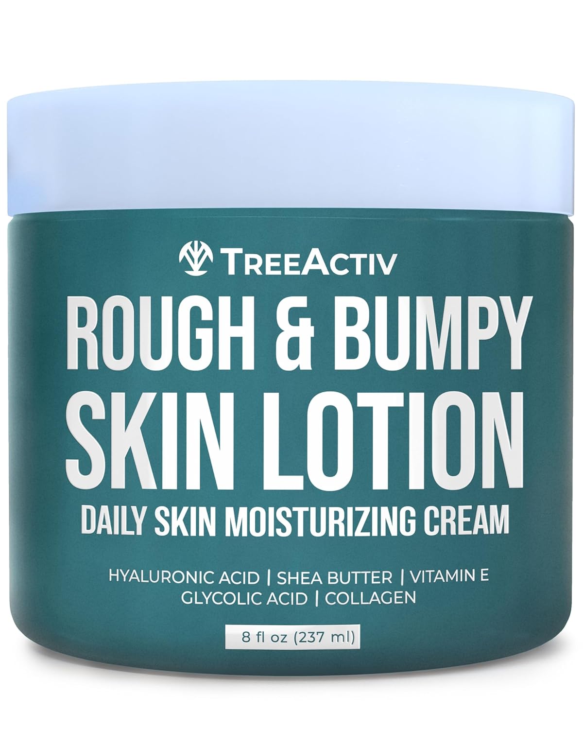 TreeActiv Rough and Bumpy Skin Lotion, 8 fl oz, With Hyaluronic Acid, Shea Butter and Vitamin E, Nourishing Lotion for Rough and Bumpy Skin, Moisturizing Strawberry Legs Treatment, For All Skin Types