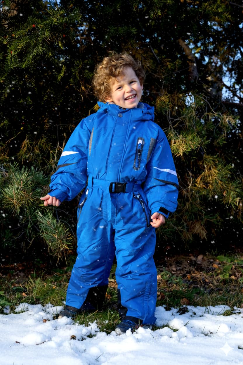 Golder Kinder Skianzug Jungen Mädchen mit Kapuze Winddichter Wasserdichter Schneeoverall