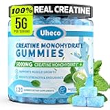 Mint Flavor Creatine Monohydrate Gummies for Men & Women,Contains L-Taurine + Vitamin B12, Betaine, L-Citrulline for Improve Exercise Endurance, Muscle Strength -120 Count