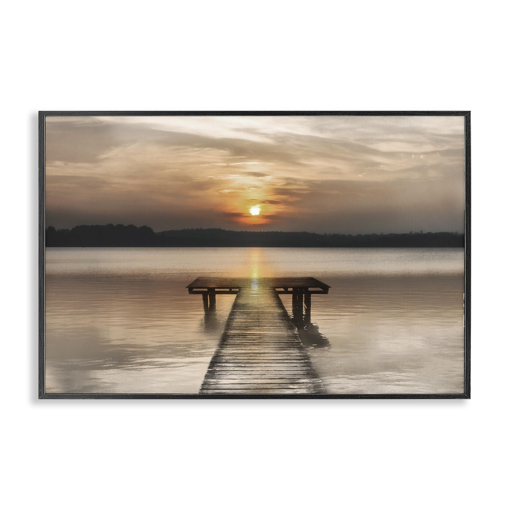 Stupell Industries 'Centric Reflective Sunrise', Framed Giclee Art, Black, 24 x 16 Inches, Easy to Hang and Sturdy, Made in USA, by Irene Weisz