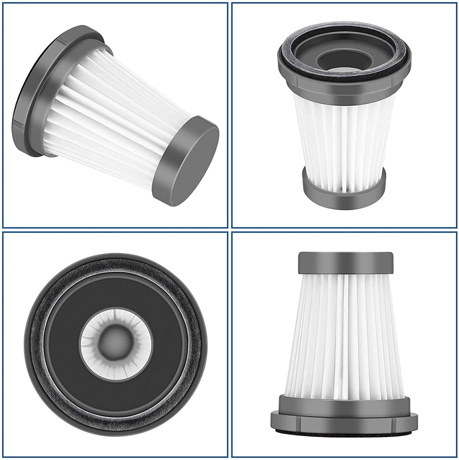 3 Pack Vacuum Cleaner Filters, High-Efficiency HEPA Material, Washable & Reusable, Compatible with Handheld Vacuums, for Home & Car Cleaning