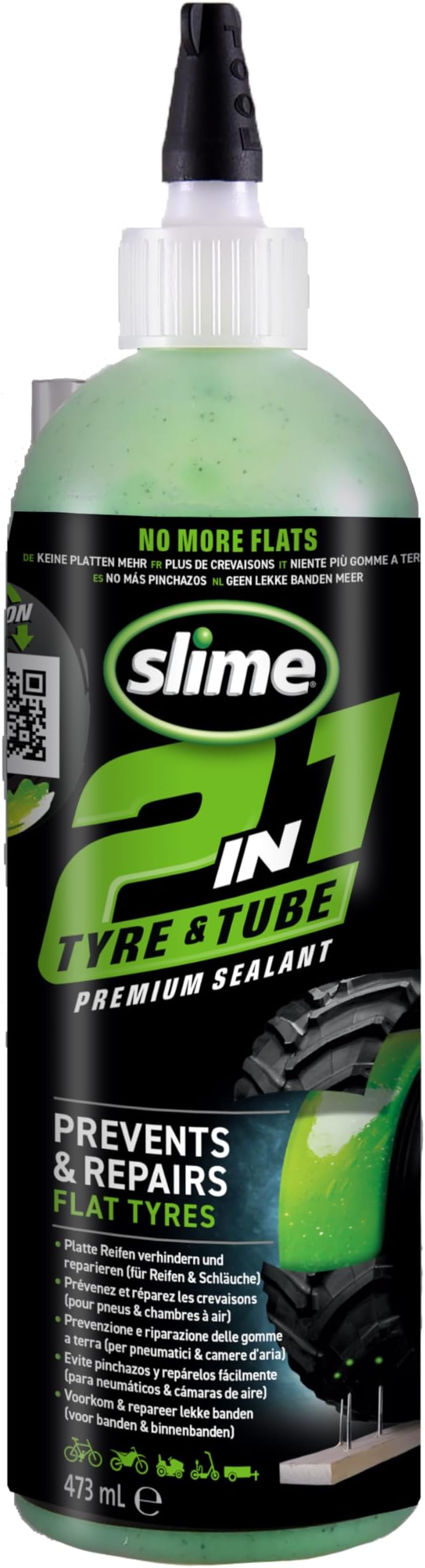 10193-51 2-in-1 Tyre & Tube Sealant Puncture Repair Sealant, Premium, Prevent and Repair, suitable for all off-highway Tyres and Tubes, Non-Toxic, Eco-Friendly, 455ml (16oz)