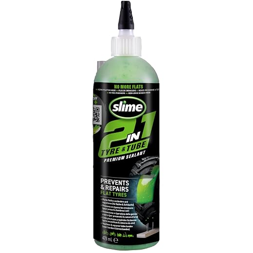 Slime 10193-51 2-in-1 Tire and Camera Sealant, Puncture Repair Sealant, Premium, Prevent and Repair, Suitable for All Tires and Off-Road Cameras, 16oz (473 ml)
