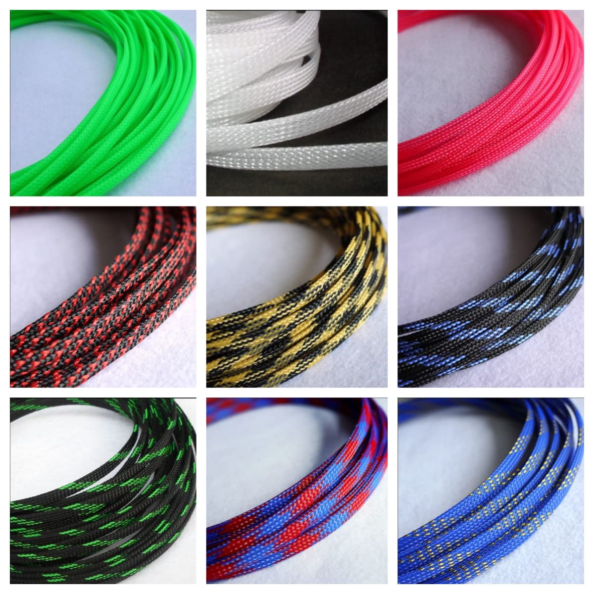 Guaina per Cavi di Diametro, Guaine Piatte in Pet da 10 mm 12 mm 16 mm Guaine Intrecciate espandibili in Pelle di Serpente Nero Rosso Blu Verde Giallo(Blue,12MM_20 Meters)