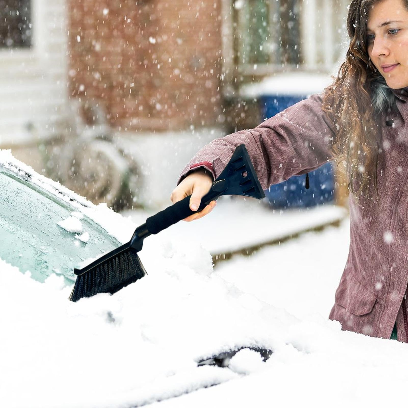 Spazzola Neve per Auto Raschietto Ghiaccio Finestrini, Sgombratore Neve, | Raschietto Ghiaccio Parabrezza per la Pulizia Invernale 'Auto, per una Guida Sicura all'Aperto