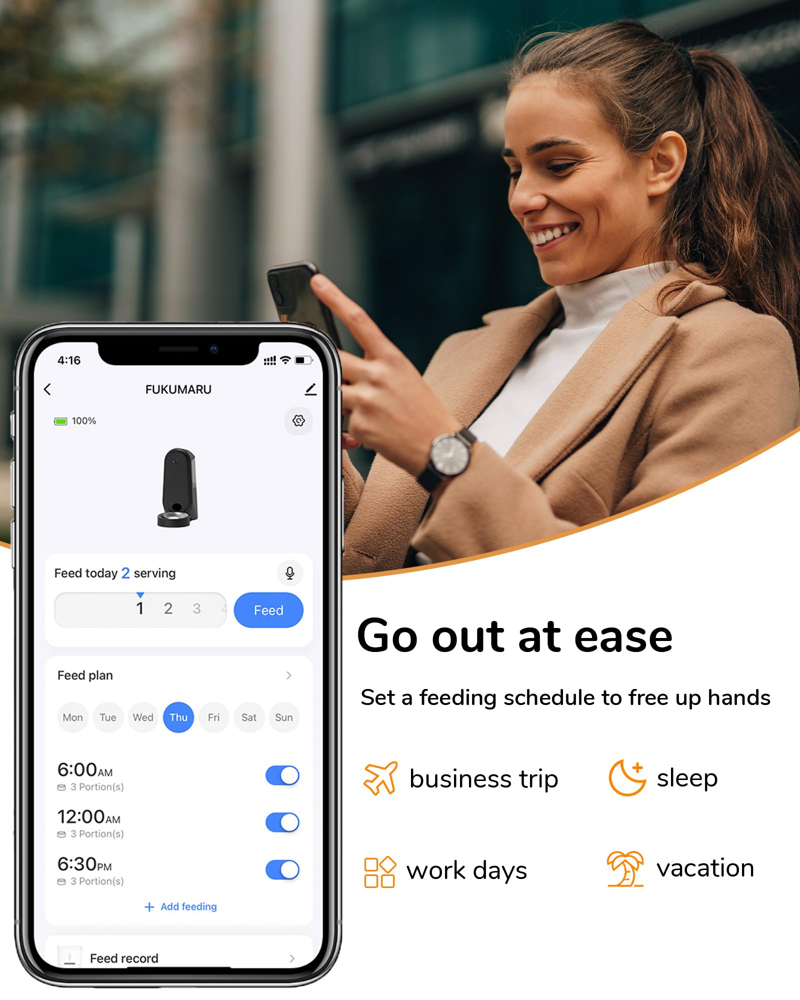 FUKUMARU WiFi-Futterautomat Für Katzen – 4L, Appgesteuert, Mit Frischeschutz & Edelstahlschalen
