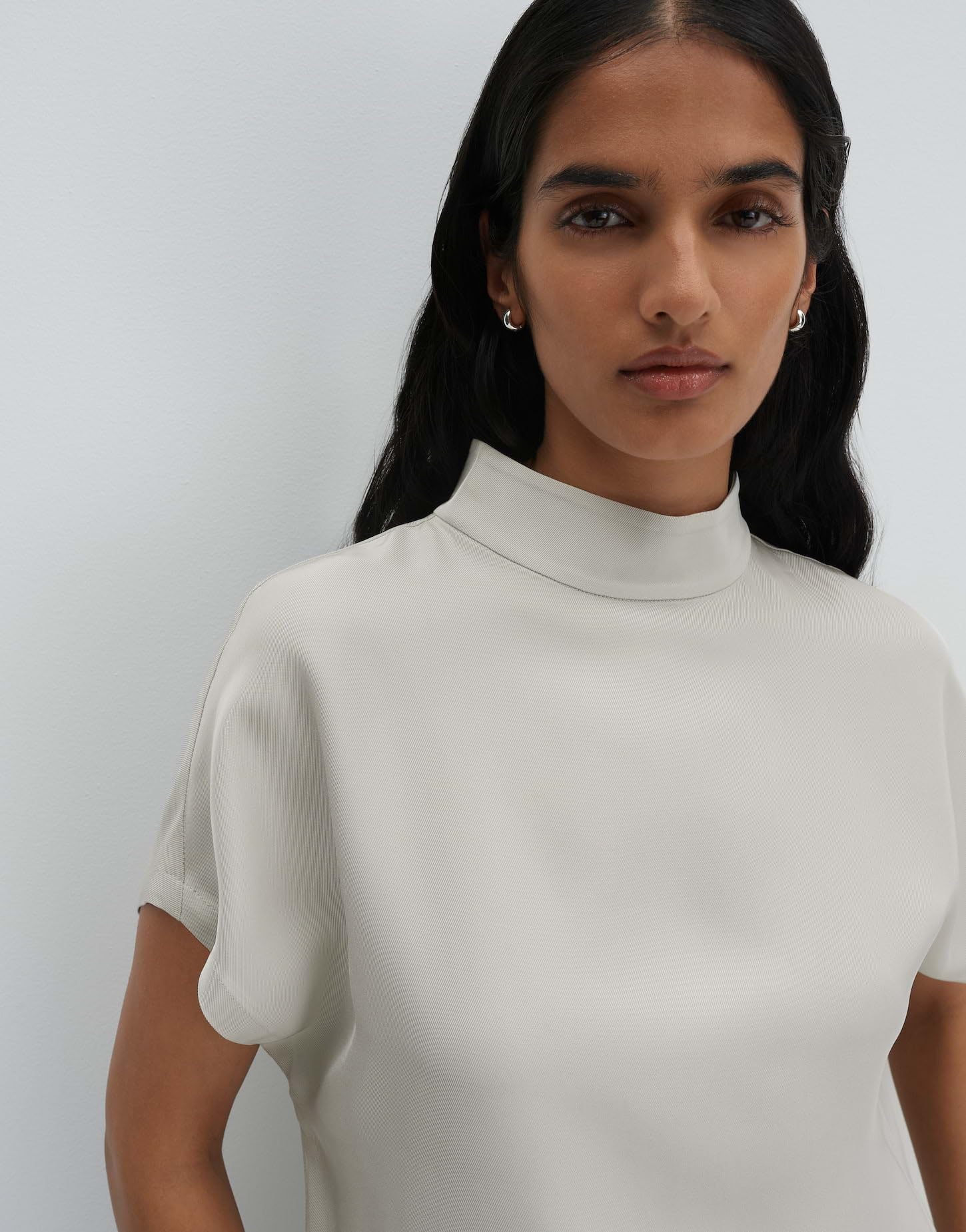 someday Damen Kurzarmbluse | Blusenshirtaus seidig fließendem Acetat Regular Fit