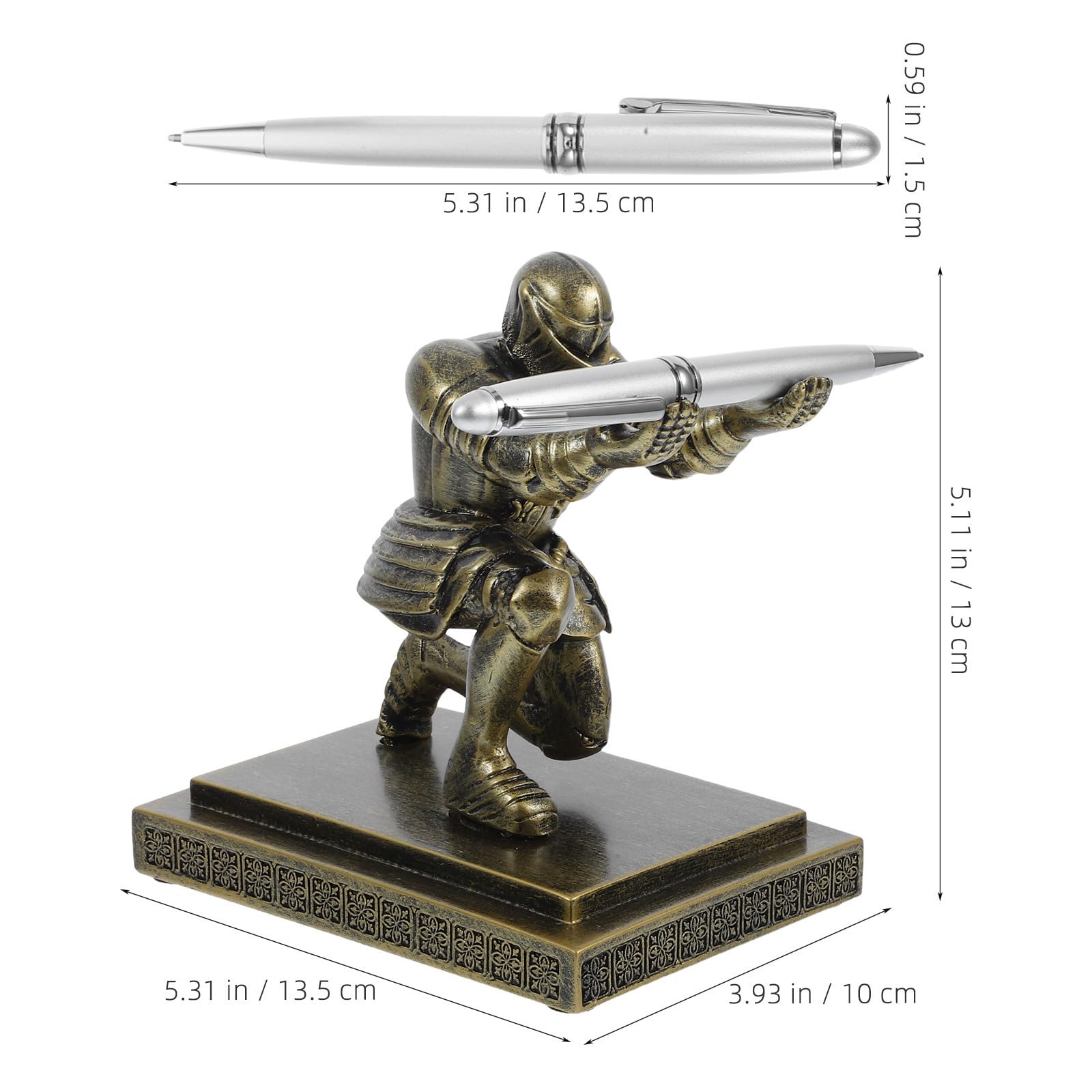 Ritter Dekorativer Stifthalter aus Kunstharz mit Stabilem Sockel in Gold und Multifunktionalem Design für Schreibtischorganizer und Büroaccessoires