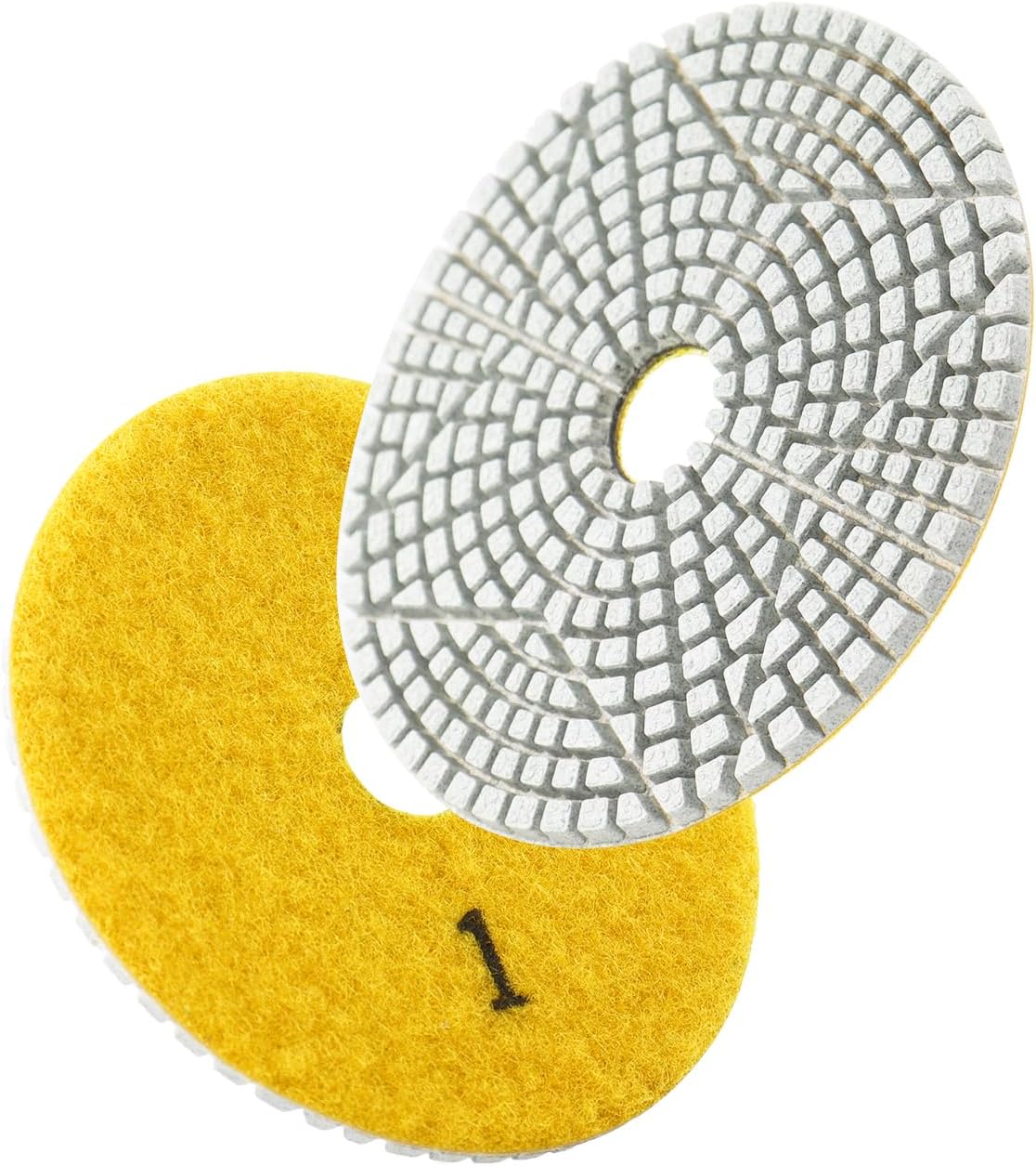 4 Inch 3 Step Polishing Pad Set Wet Dry 3 Step Diamond Polishing Pads for Granite Quartz Marble Concrete 3pcs(Step 1)
