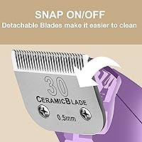 Vista 32 de Cuchillas de cerámica desmontables para perros y mascotas, compatible con Andis tamaño 5FC de 1/4 pulgadas de longitud de corte, compatible