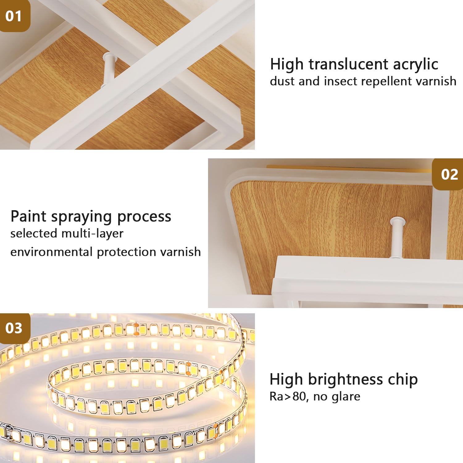 Comely Plafonnier LED 40W 4500LM, Luminaire Dimmable Avec Télécommande | Blanc Carrée 3000K-6500K Moderne Lampe LED pour Chambre Cuisine Salon