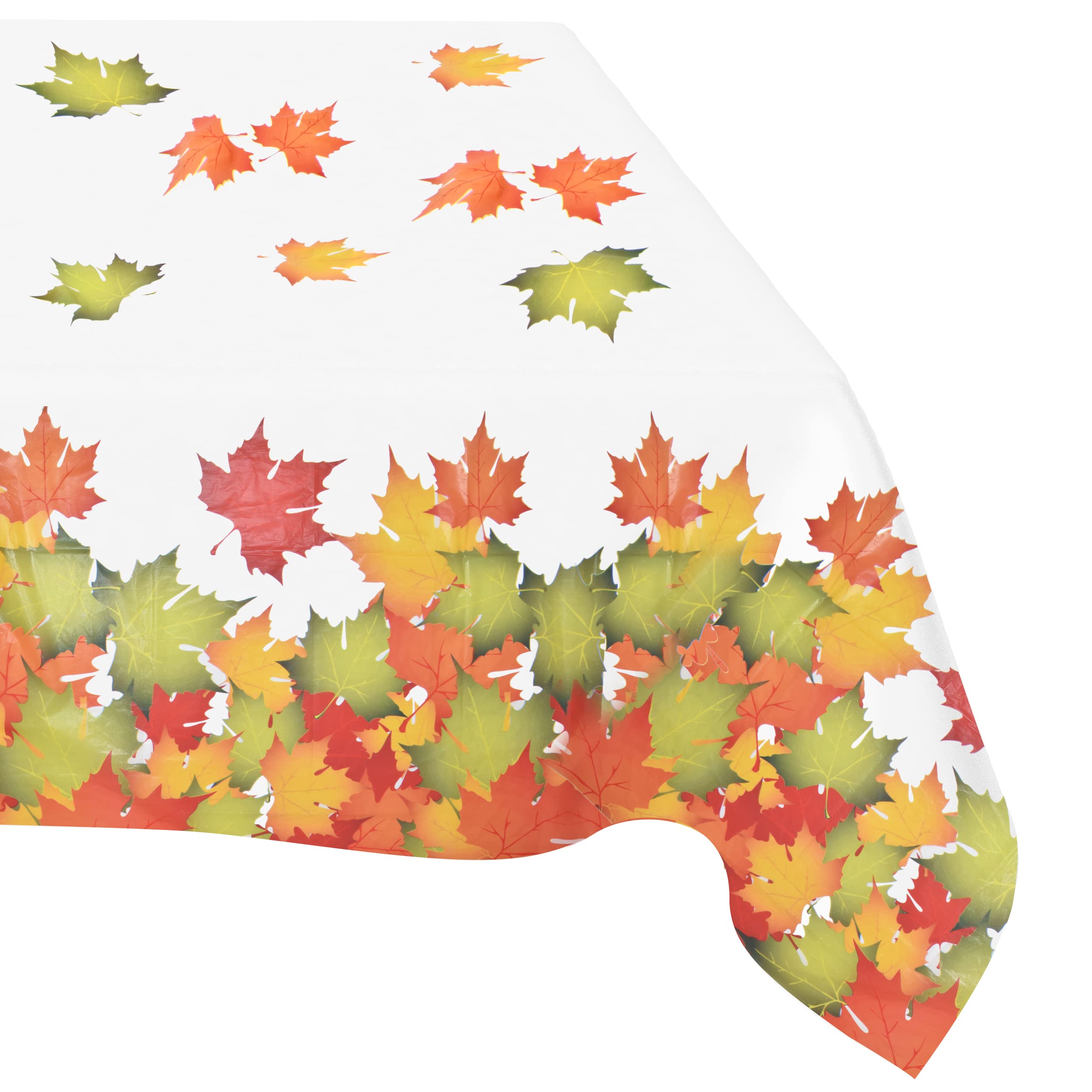 Gift Boutique 6 Disposable Thanksgiving Leaves Tablecloths 54" X 108" Rectangle Fall Harvest Autumn Maple Leaf Plastic Cover Party Supplies Decor