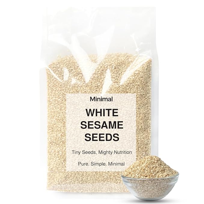 Minimal Raw Organic White Sesame Seeds 800g - Clean and White Til (Safed Til Seeds for Eating)