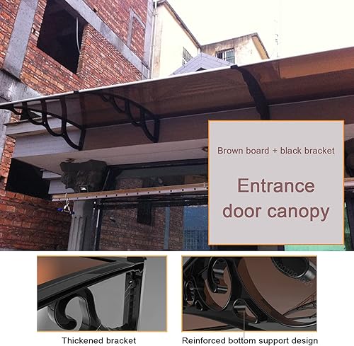 Miniatura 4 de Toldo de ventana para puerta delantera, toldo de muebles de jardín, protección contra la lluvia UV, lámina hueca de policarbonato de una pieza,