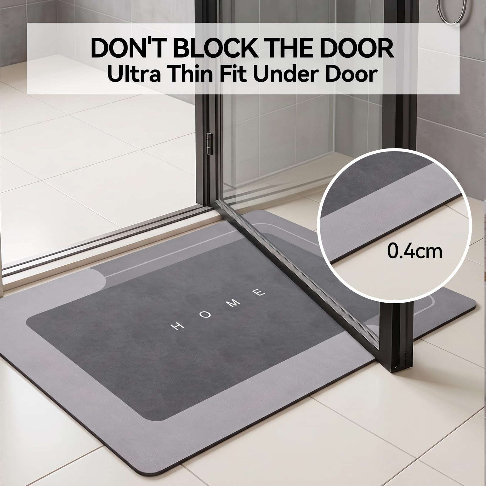 Set de 2 Alfombrillas de baño, Alfombrillas de baño Antideslizantes, Sets de Alfombrillas de baño de Secado rápido con Tierra de diatomeas Absorbente, Alfombrilla，Gris Claro：43x60cm & 50x80cm