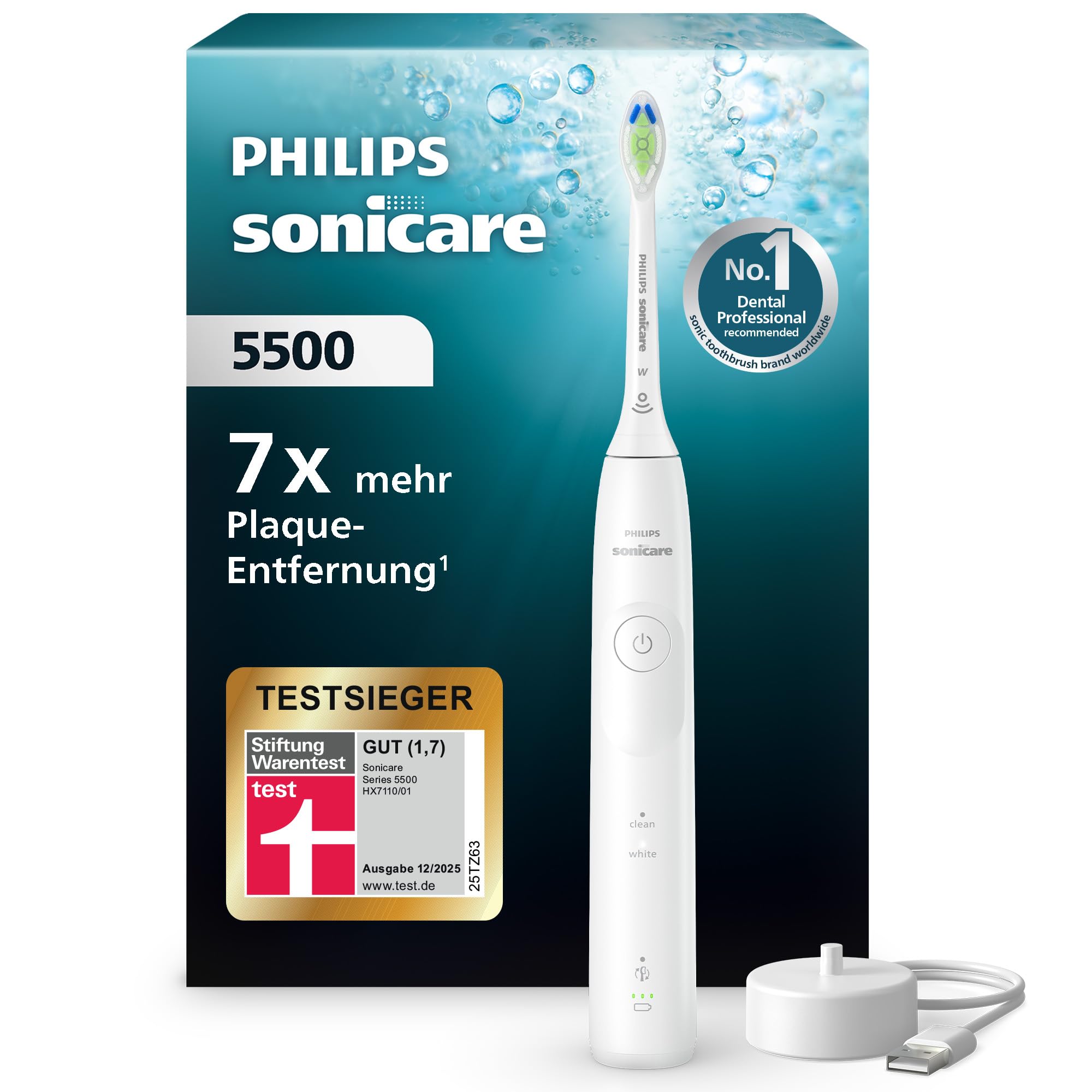 Philips Sonicare 5500 Schallzahnbürste (HX7110/01) in Weiß