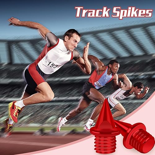 Miniatura 6 de JULMELON Picos de acero al carbono de 14 de pulgada, 60 picos de carbono más ligeros con llave de punta para zapatos de pista, carreras de campo de