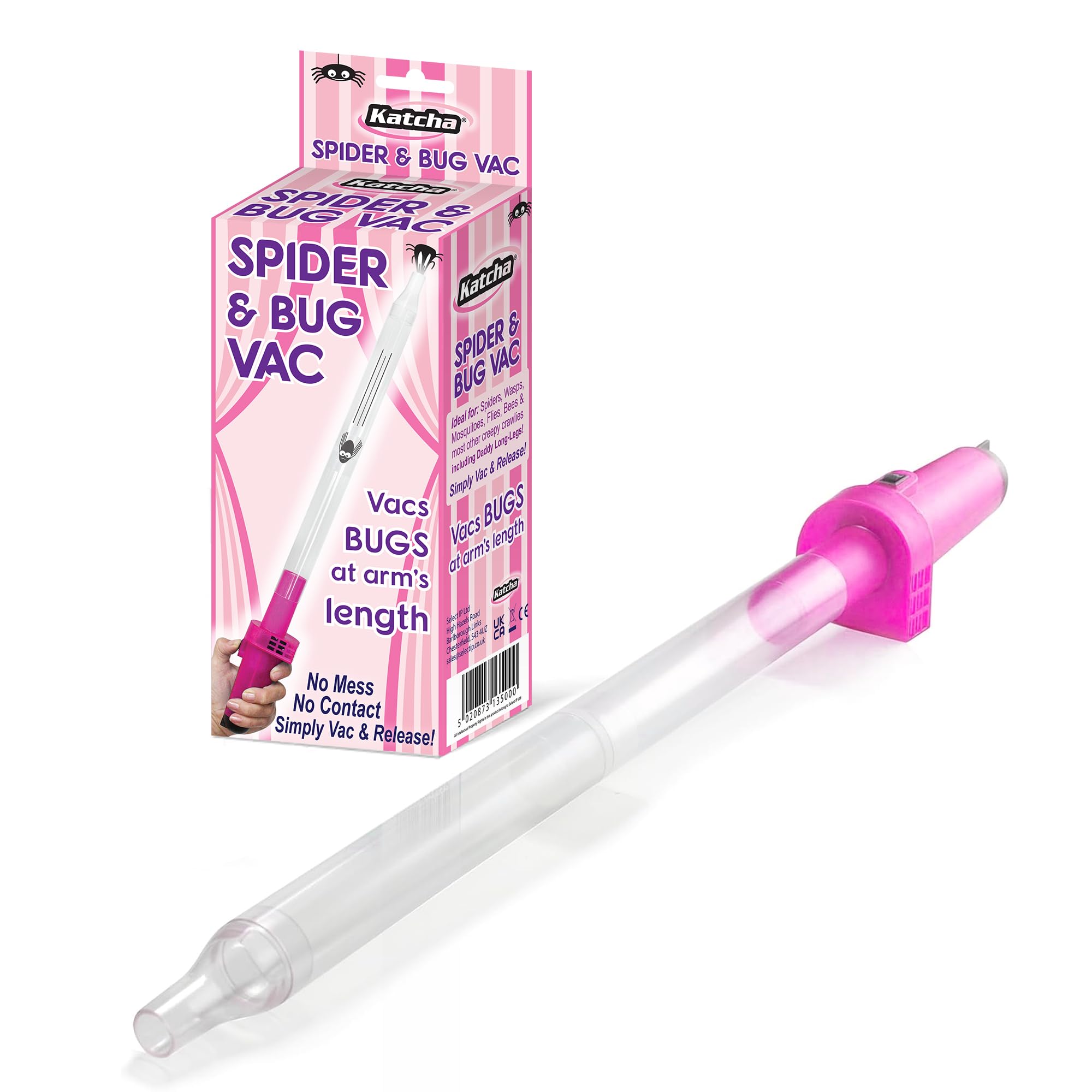 Spider and Bug Vac - Limited Edition - PINK! - Vac's/Sucks up live bugs!! Easily remove spiders from your home without touching them! - UK's Number 1 Spider Catcher Vacuum