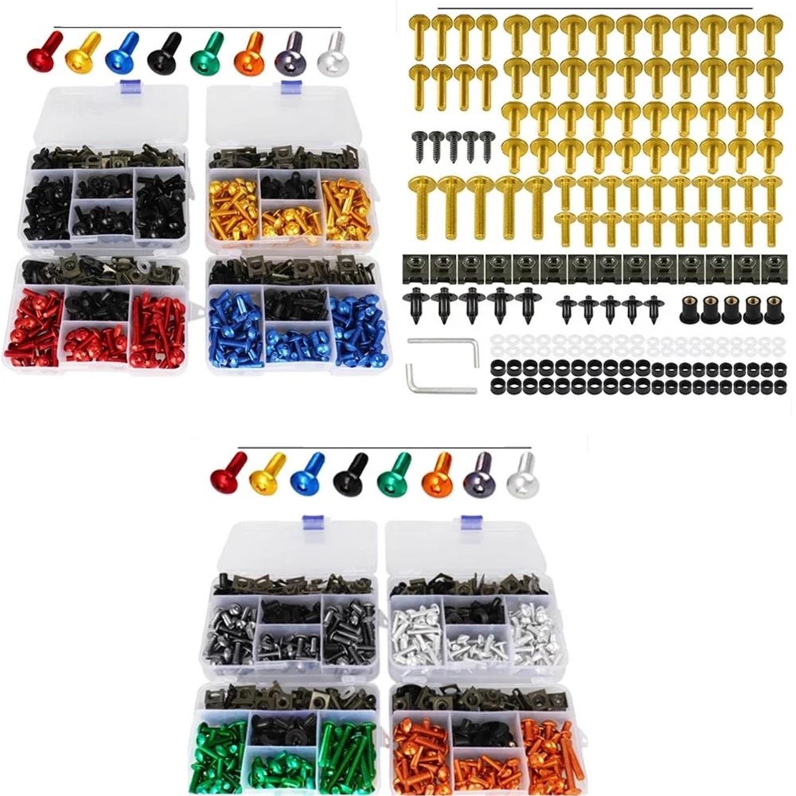 Muttern Verkleidungsschrauben-Clips Für CRF 230L 250L 250M 300 300L Rally (ABS) Windschutzscheibenschrauben-Muttern-Bolzen-Kits Motorrad Verkleidung Schrauben Set