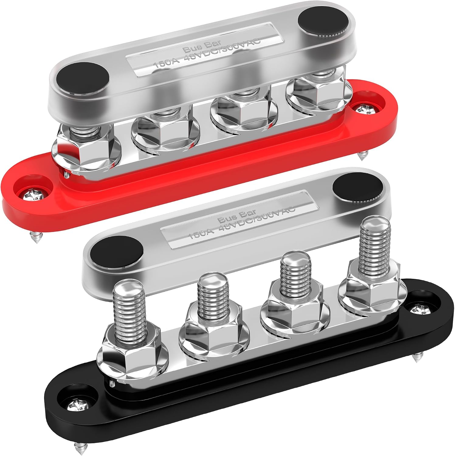 RVBOATPAT 150A Power Distribution Block 12V Bus Bar 4 x 5/16" (M8) Stud 12 Volt DC Marine Bus Bar for Boat Automotive Solar