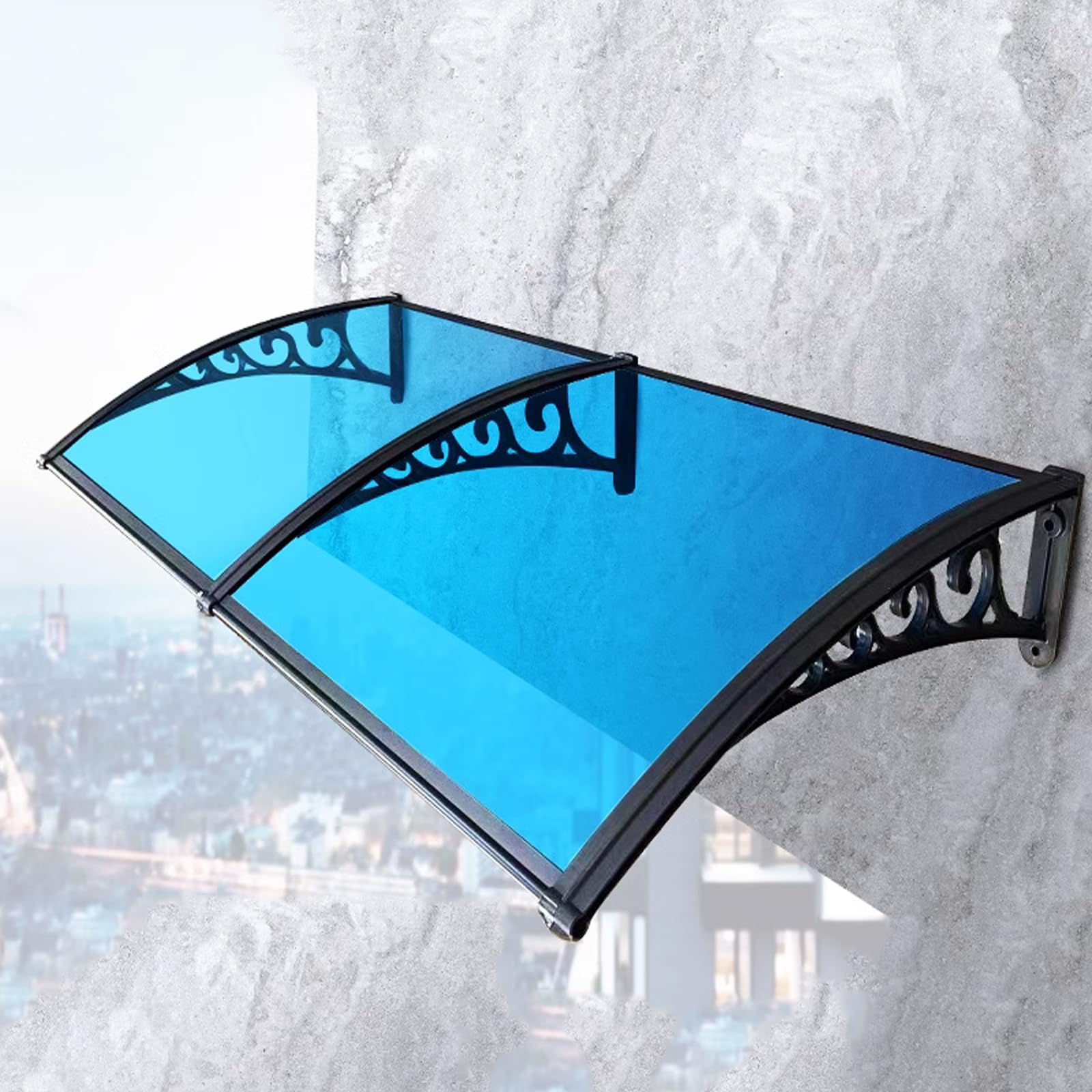 Marquesina Exterior De Acero Al Carbono Con Canalón – 80x160 Cm, Resistente Y Duradera, Ideal Para Puertas, Ventanas, Balcones Y Terrazas