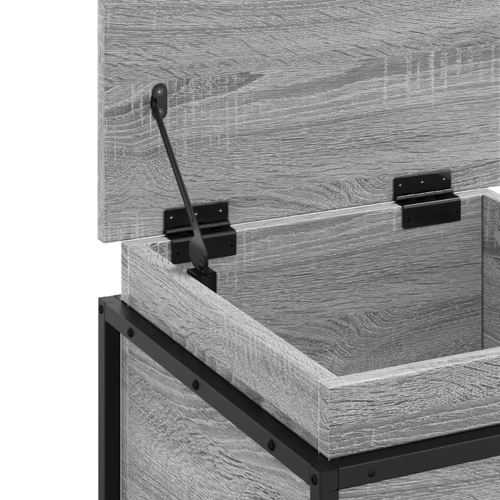 Aufbewahrungsbox mit Deckel Sonoma Grau Holz Multifunktional Aufbewahrungsboxen Organizer für Flur Schlafzimmer Wohnzimmer Eingang