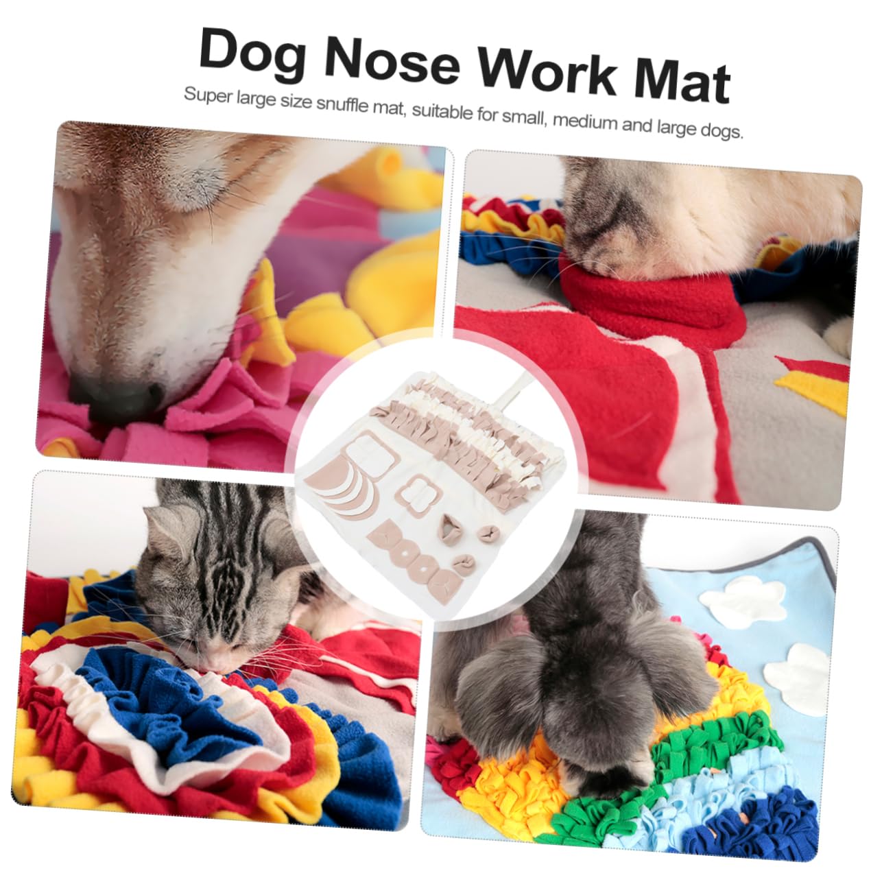 Beavorty Tapis de Fouille pour Chien, Tapis d'apprentissage Recherche de Nourriture, Peluche, Antidérapant, Lavable, pour Petits et Moyens Chiens, Usage Intérieur