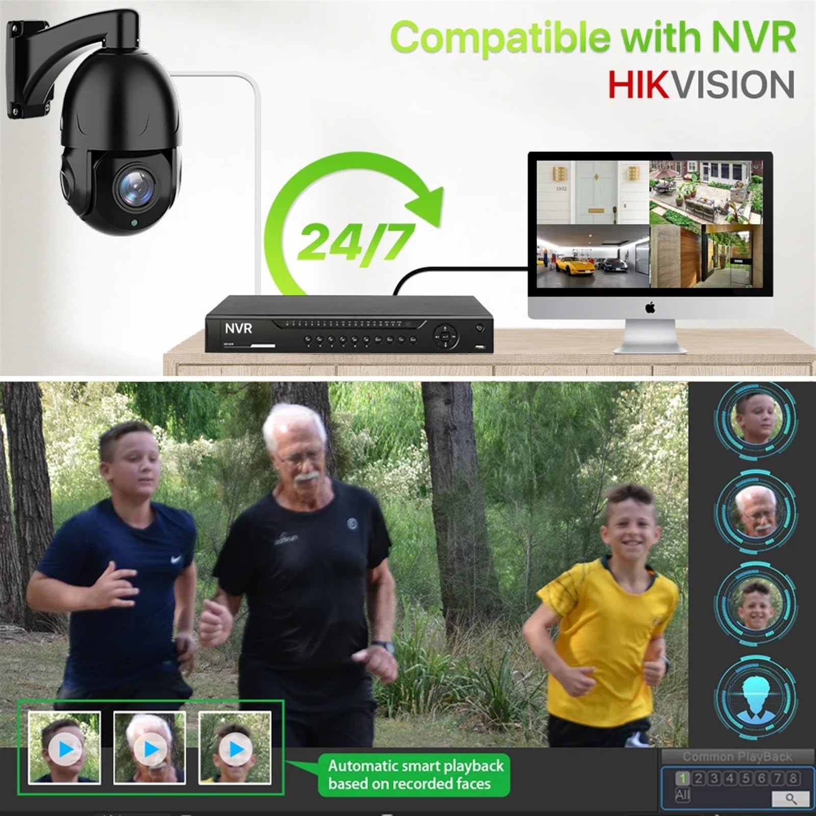 Kamera PTZ 8MP 4K HD POE Zewnętrzna kamera 30X Zoom H.265 Speed ​​Dome Kamera IP Noktowizor Kamera telewizji przemysłowej 100M Dwukierunkowy dźwięk IP66 Wodoodporna(4K 8MP 30X POE)
