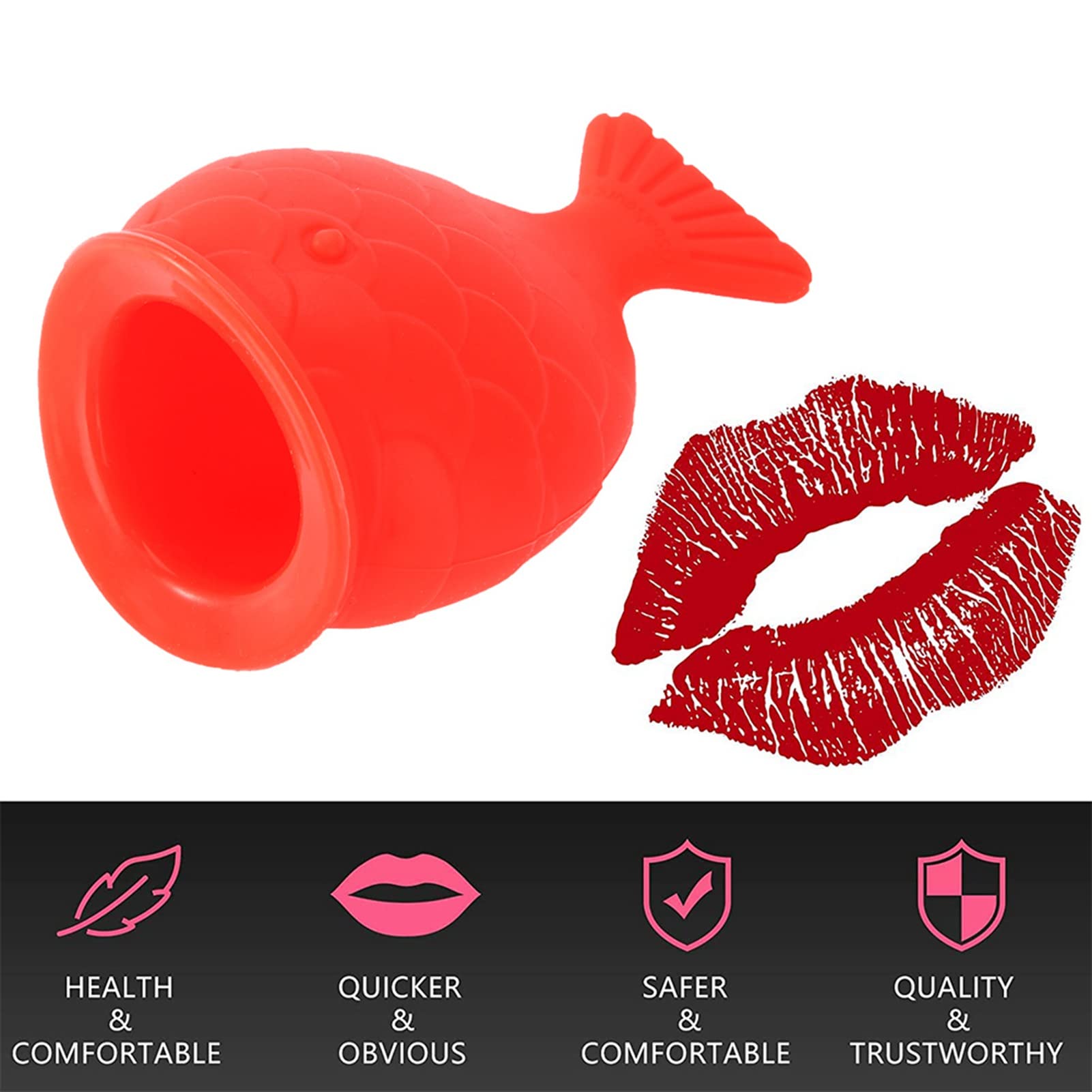 Dispositivo per Plumper per Labbra, Ventose per Labbra Portatili a Forma di Pesce, Dispositivo per il Miglioramento delle Labbra, Strumento di Bellezza per Tutti i Giorni per Avere un Labbro Sexy