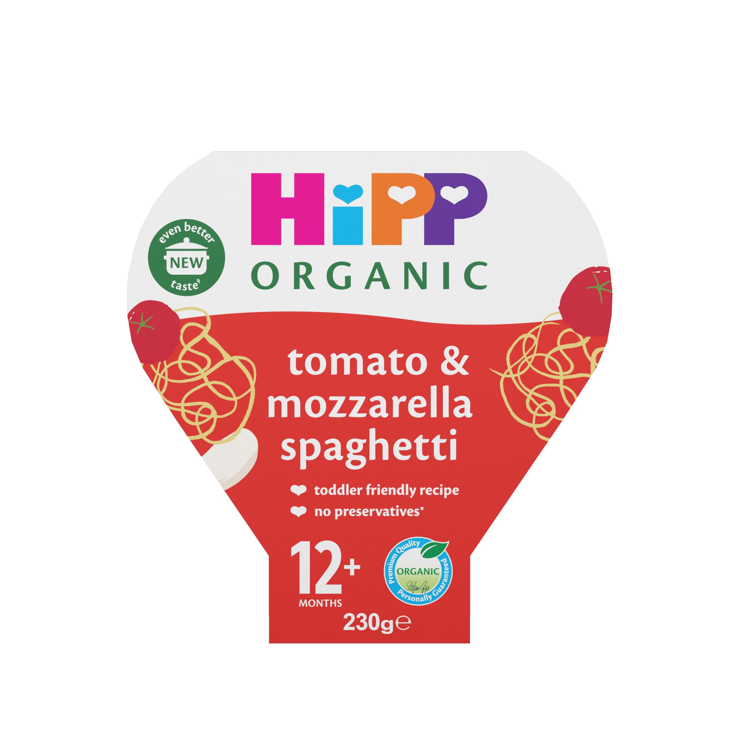 HiPP Organic Tomato & Mozzarella Spaghetti Toddler Tray Meal 12+ Months 230g (Pack of 5)