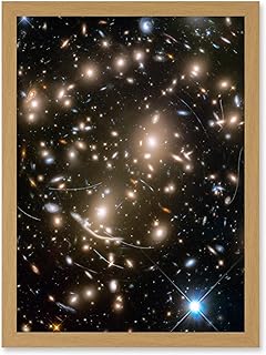 Hubble Space Telescope Image Asteroids in Hubble Frontier Field Abell 370 Galaxy Cluster Gravitational Lensing Asteroid Trails Artwork Framed Wall Art Print A4
