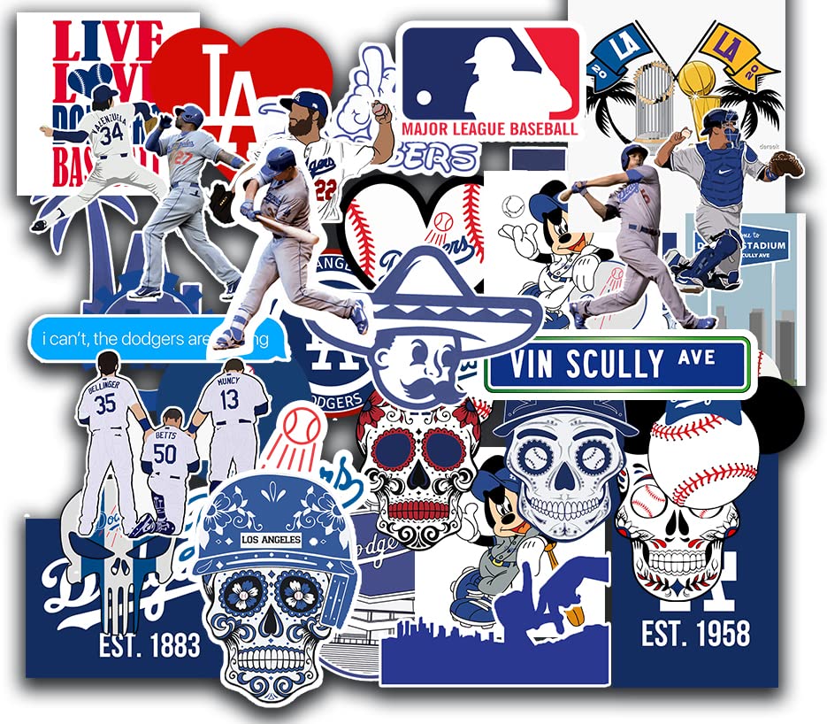 50 PCS American Baseball Team Stickers for Water Bottle Laptop Bicycle Computer Motorcycle Travel Case Car Decal Decoration Sticker 2-2.5 inches