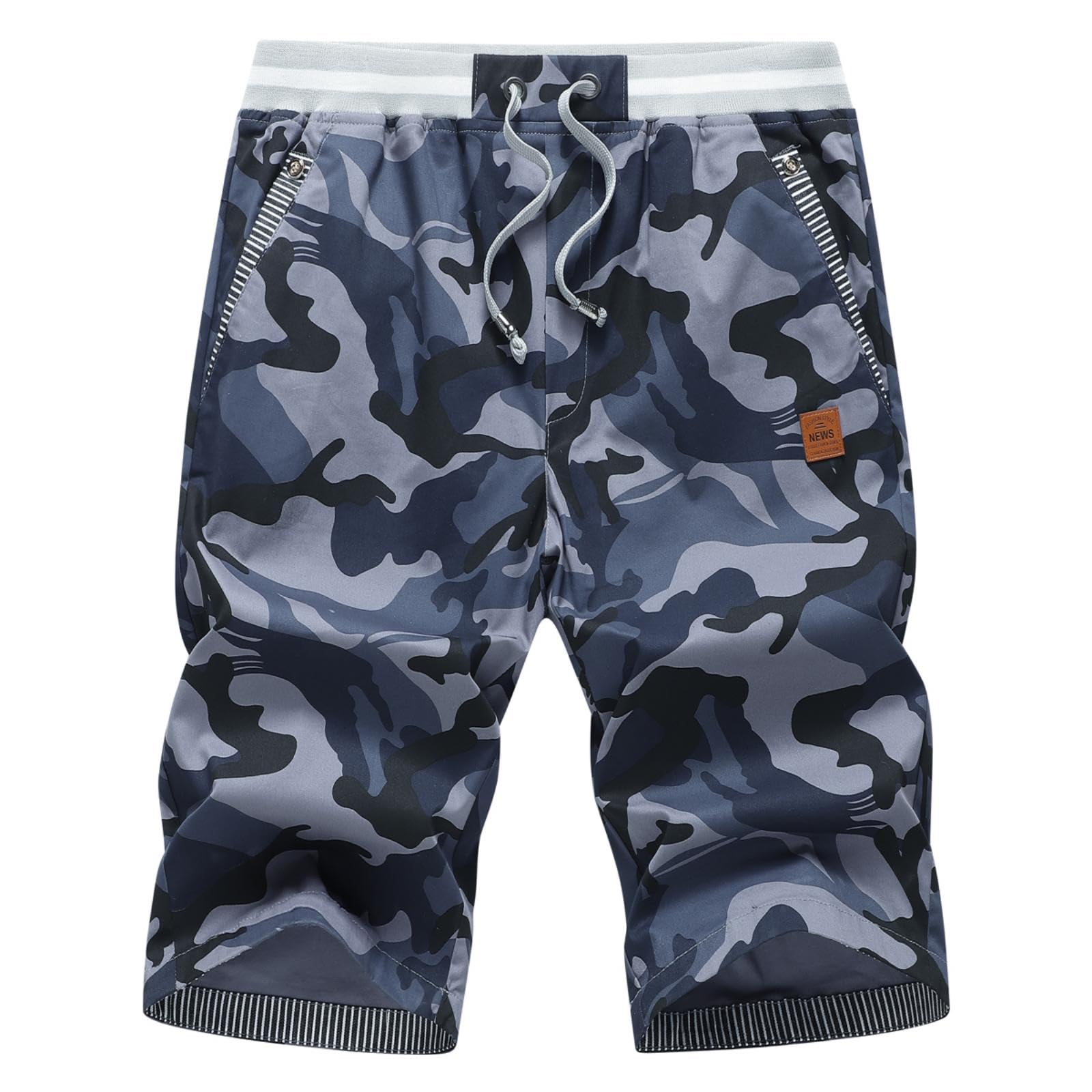 HCSS Kurze Hosen Herren Bermuda Shorts Herren Sommer Chino Shorts Baumwolle Gummizug mit Tasche