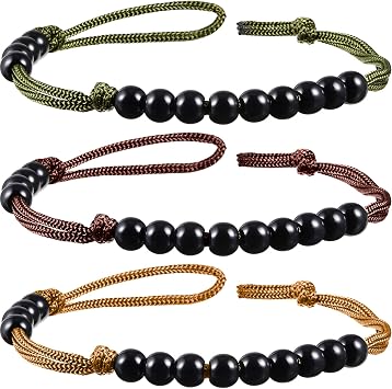 Lewtemi 3 Pcs Ranger Beads Pace Counter, Khaki, Army Green, Coffee