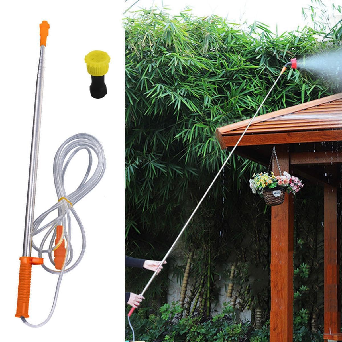 Telescopic Gardening Sprayer Rod 50-250cm – Stainless Steel High Reach Spray Wand, Long Range Extension Nozzle – Adjustable Sprayer for Gardeners, Yard, Lawn