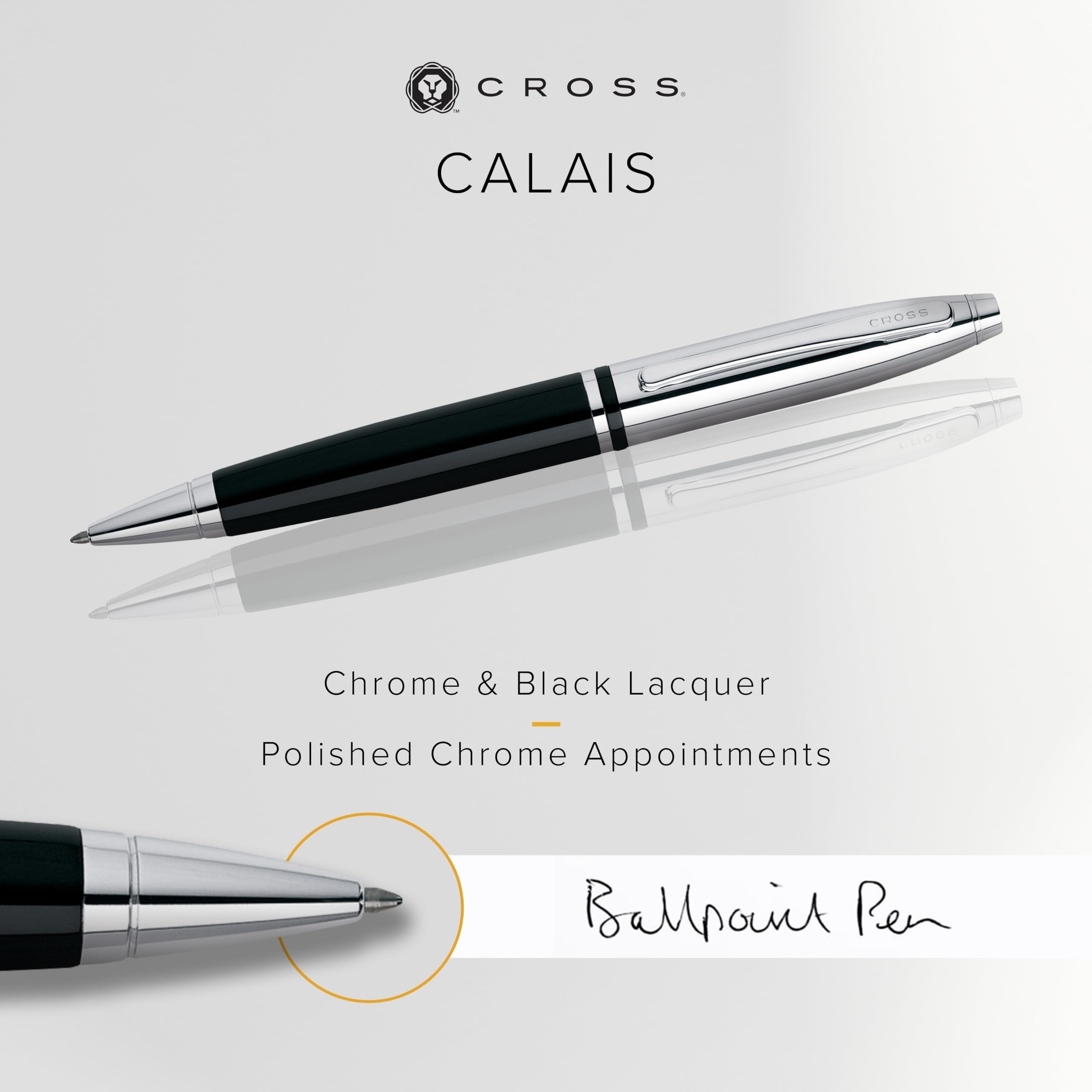 Cross Calais - Bolígrafo (con mecanismo giratorio, cromado y lacado), color negro