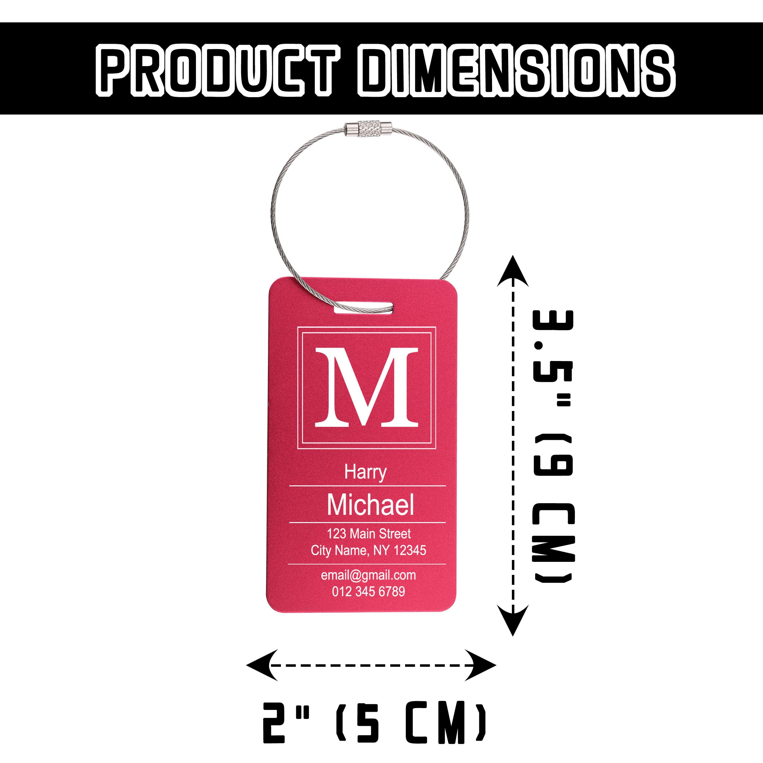 10 Etichette Bagaglio In Alluminio Con Cavo Acciaio | 10 Colori Diversi | Impermeabili E Sicure Per Viaggi - Foto 9