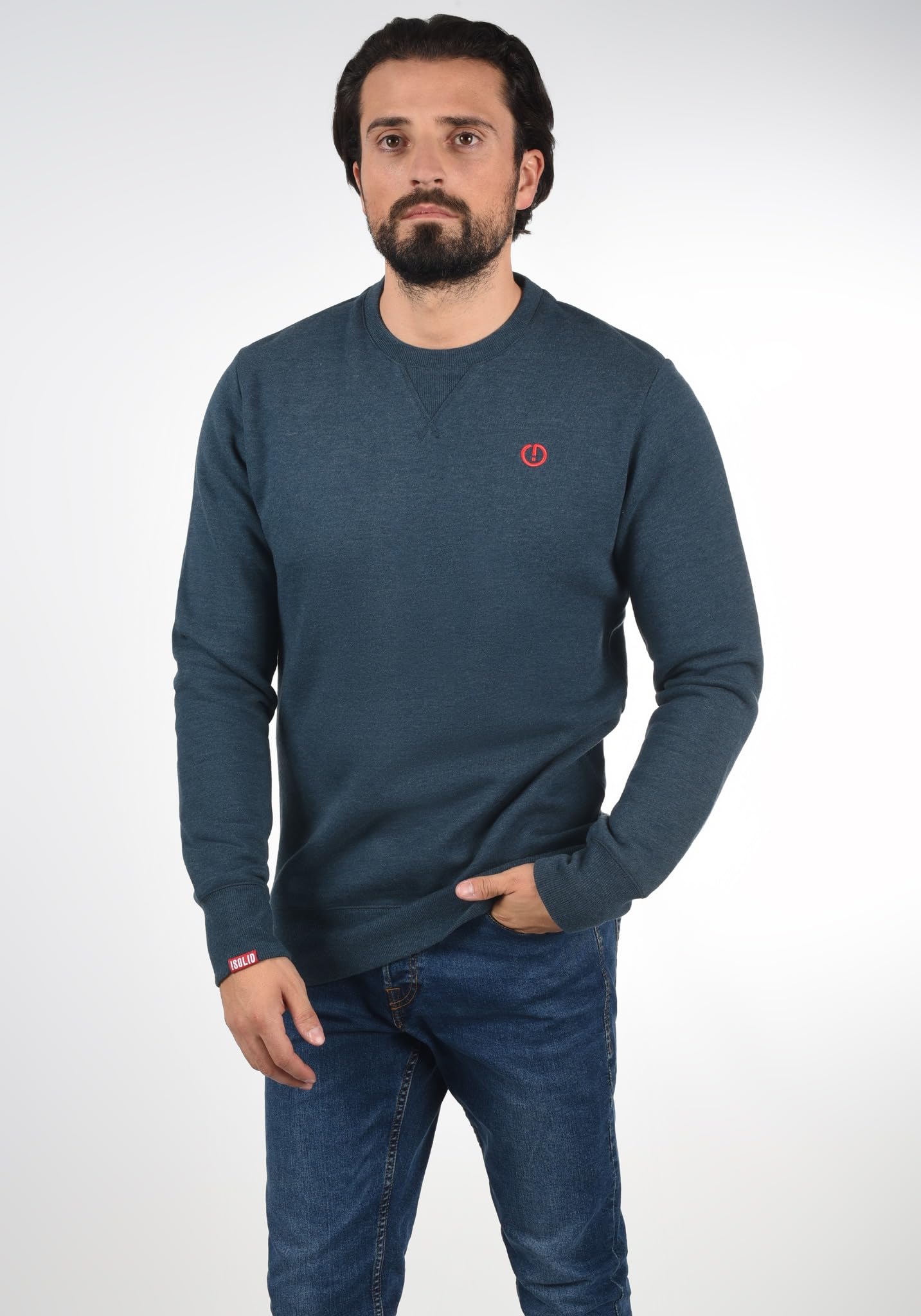 !Solid Benn Felpa Maglione Pullover da Uomo con Girocollo