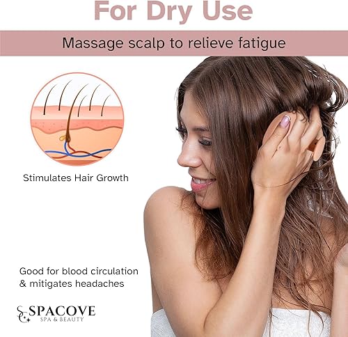 Miniatura 3 de SPACOVE - Masajeador de cuero cabelludo para el crecimiento del cabello con silicona suave, cepillo de champú para eliminar la caspa, cepillo de